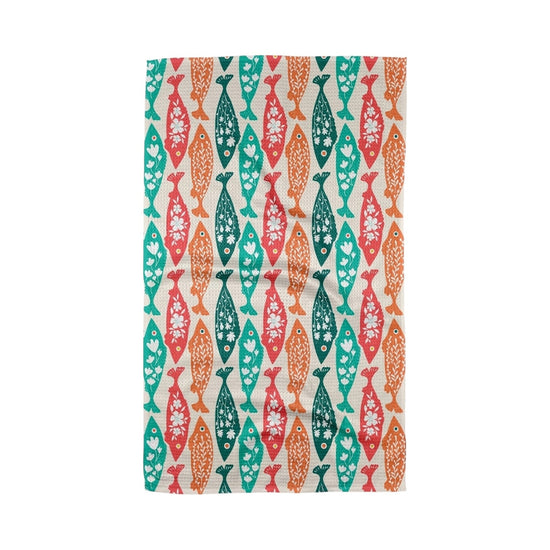 tea towel - microfiber - swedish fish multi by geometry house