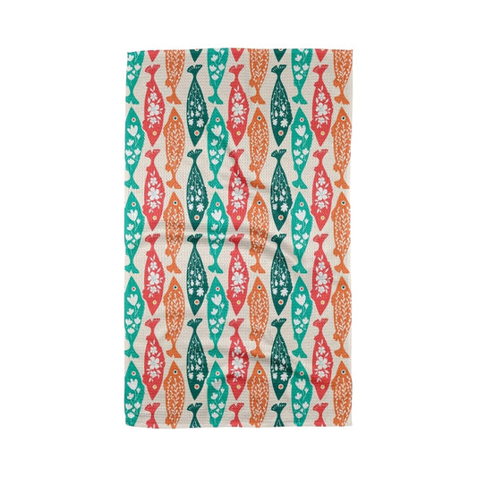 tea towel - microfiber - swedish fish multi by geometry house
