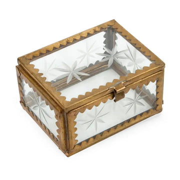 box - etched star - antiqued brass by ten thousand villages