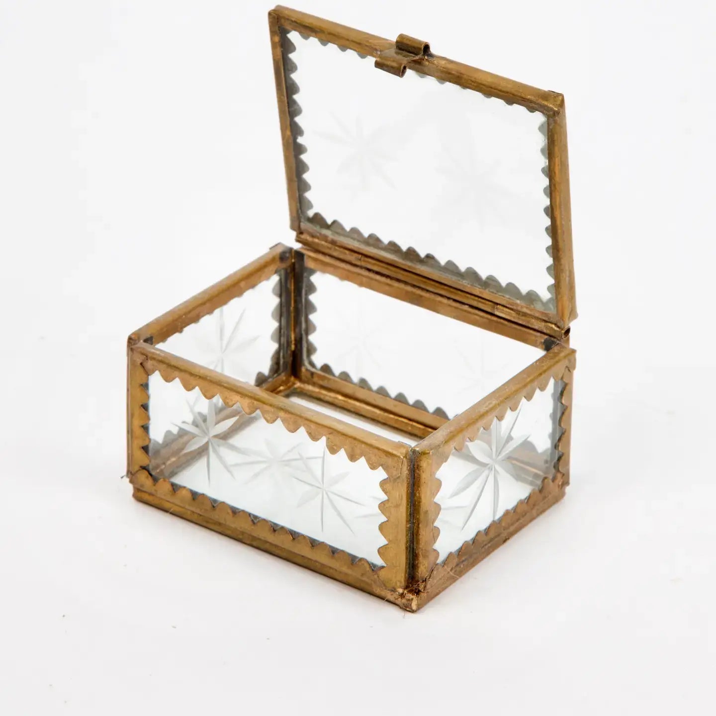 box - etched star - antiqued brass by ten thousand villages