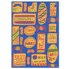 blanket - recycled cotton/acryclic - sweet treats - blue/yellow/red/green by calhoun & co.