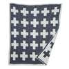 blanket - eco throw - swiss cross reversible - smoke by in2green