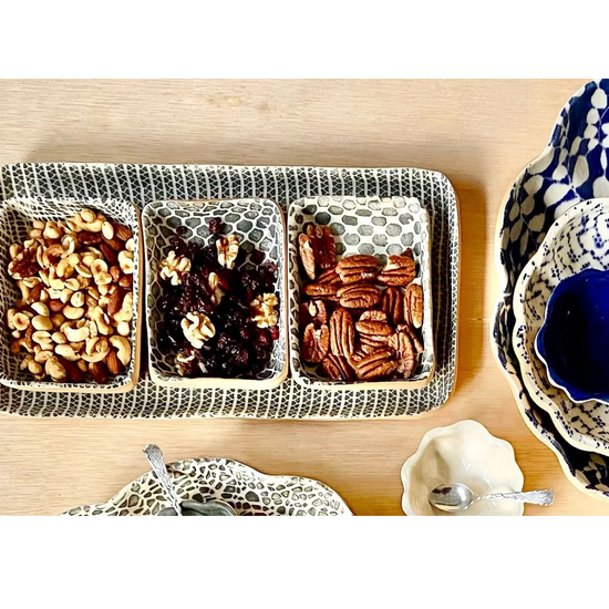 ceramic dip tray - taj charcoal by terrafirma ceramics inc.