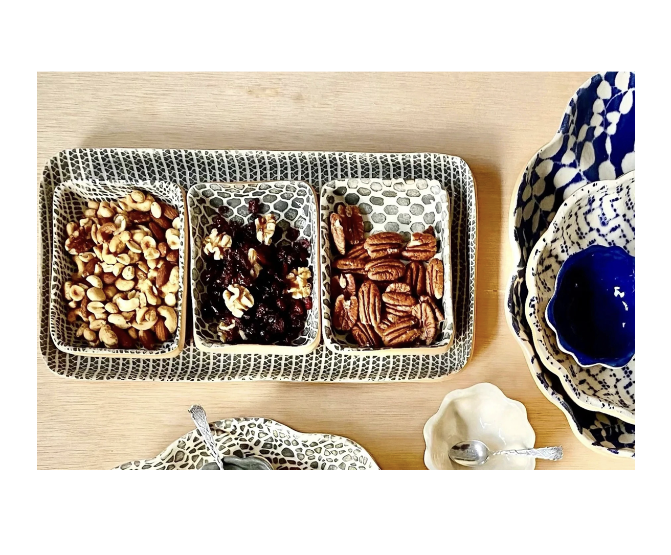 ceramic dip tray - taj charcoal by terrafirma ceramics inc.