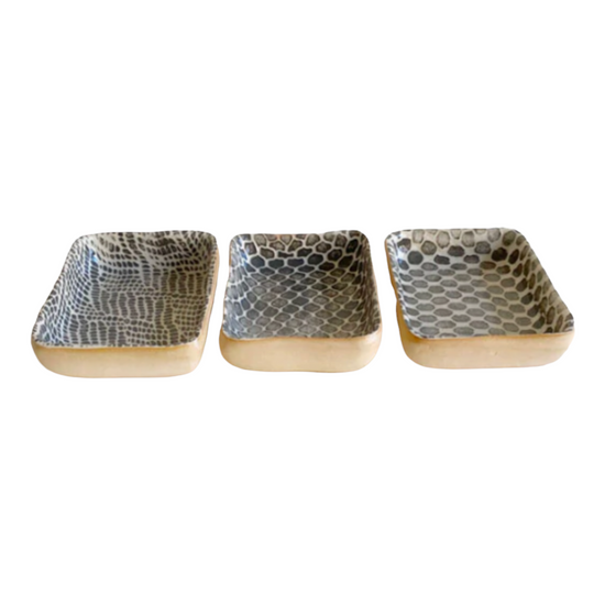 ceramic dip tray - taj charcoal by terrafirma ceramics inc.