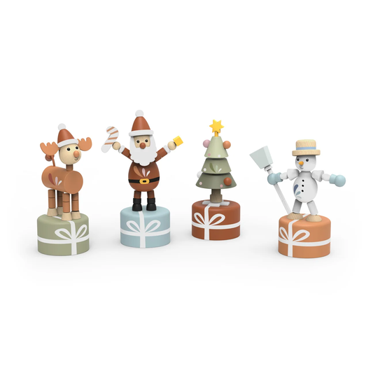 Toy | Wooden Push Puppet | Christmas | Assorted