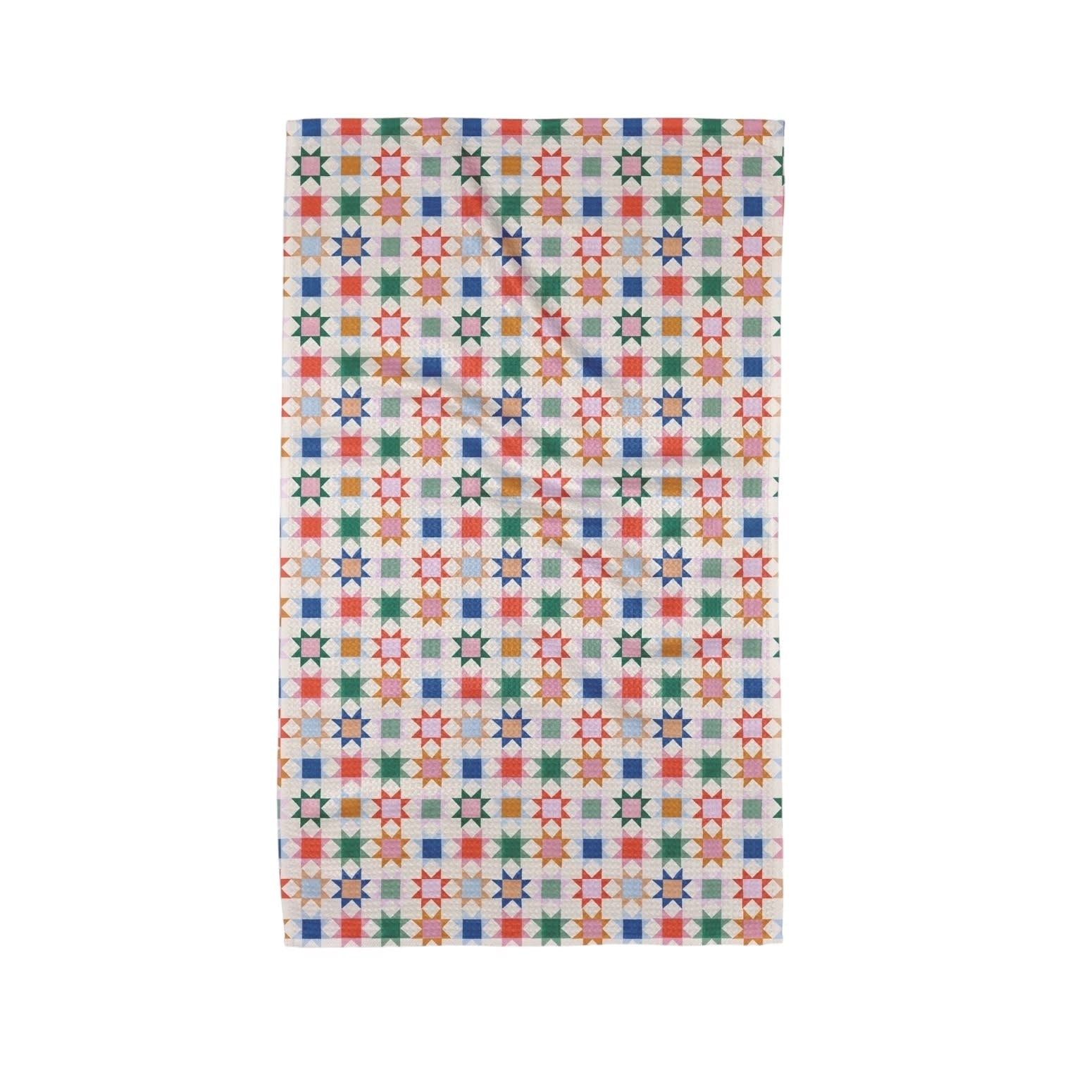 tea towel - microfiber - patchwork picnic (stars) by geometry house