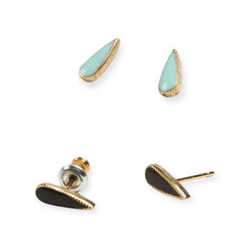 earrings - enamel teardrop - gold plated by tilly doro