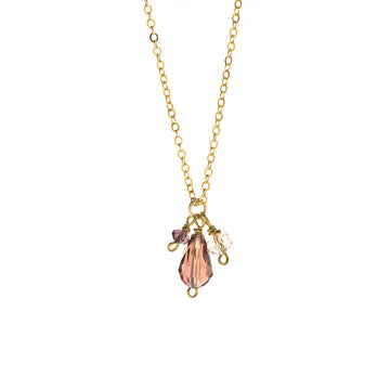 necklace - temple bead pear drop pendant (rose) - just trade by worldfinds