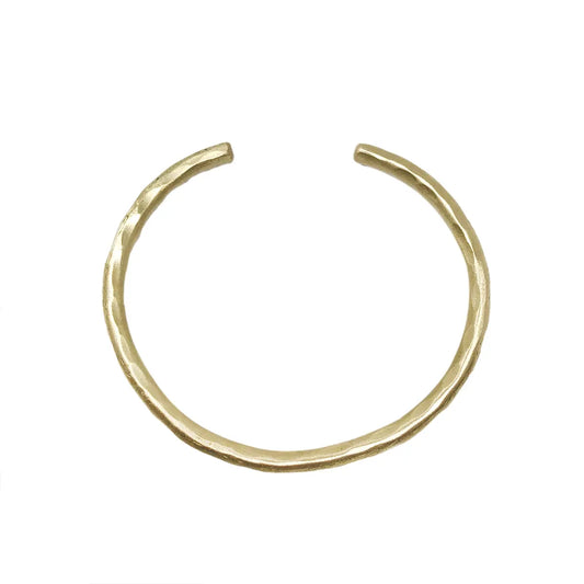 bracelet - textured twig cuff - gold by worldfinds