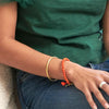 bracelet - textured twig cuff - gold by worldfinds