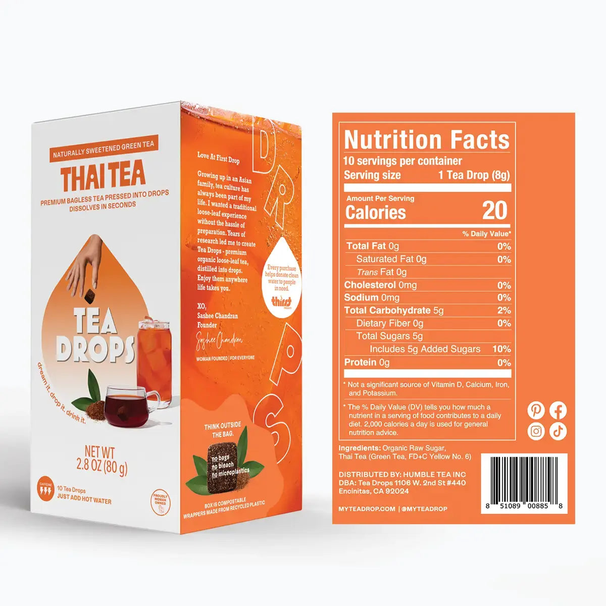 tea drops - 10-count box by tea drops