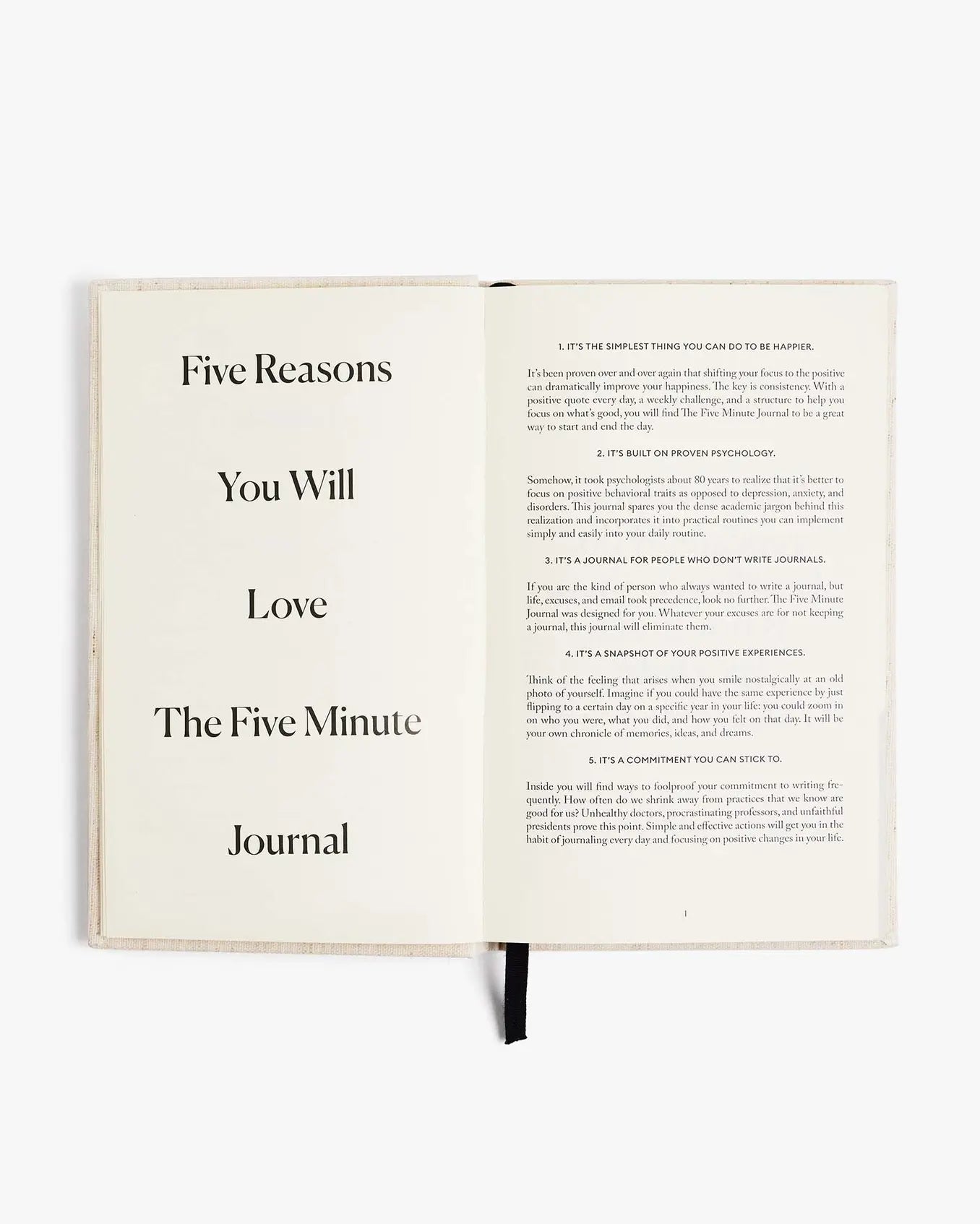 book - five minute journal - daily gratitude - black by intelligent change