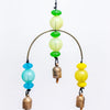 mobile chime - frosted round abouts - blue/green/yellow by moksha imports
