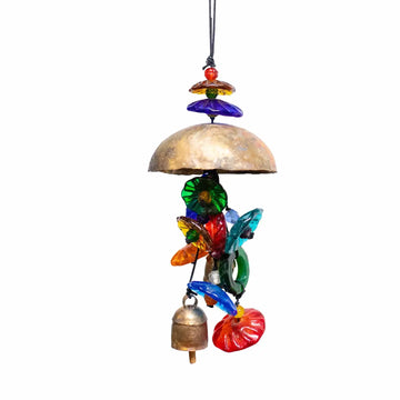 mobile chime - glass flower cup by moksha imports