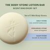 lotion bar trio - body stone - scent discovery set by kate mcleod