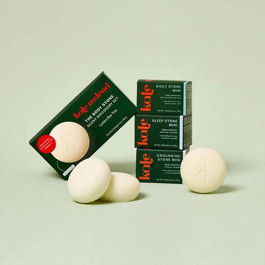 lotion bar trio - body stone - scent discovery set by kate mcleod