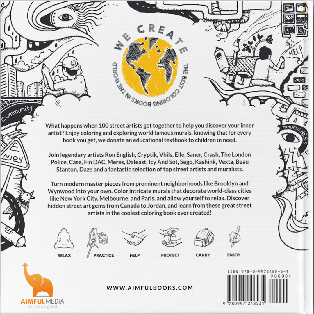 book - ultimate street art coloring by aimfully books