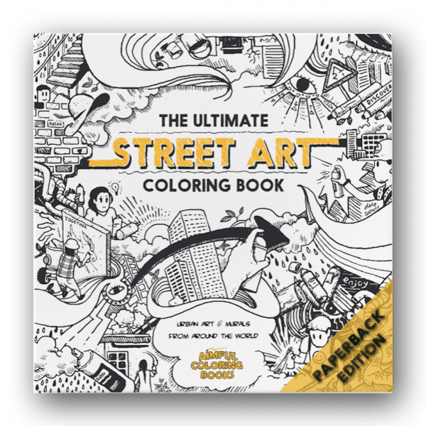 book - ultimate street art coloring by aimfully books