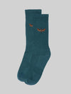 socks - teal moth - crew by american trench