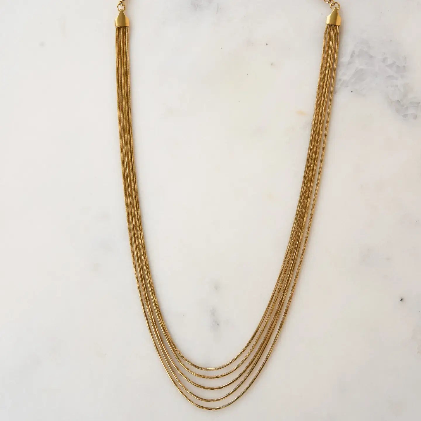 necklace - 5-layered snake chain - 18kgp by peter and june