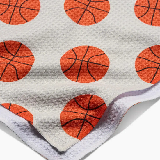 tea towel - microfiber - three pointer basketball by geometry house
