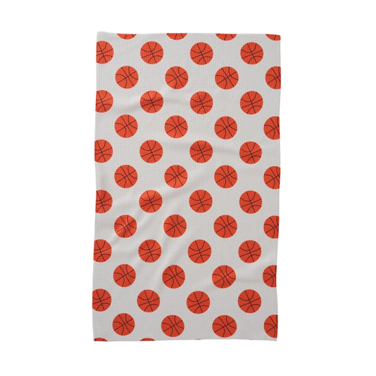 tea towel - microfiber - three pointer basketball by geometry house