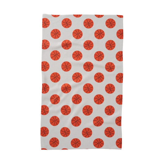tea towel - microfiber - three pointer basketball by geometry house