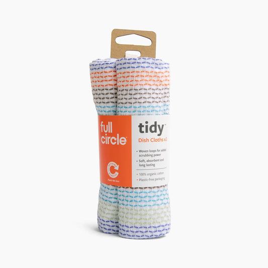dish cloths - organic cotton - "tidy" - multi 3-pack by full circle home