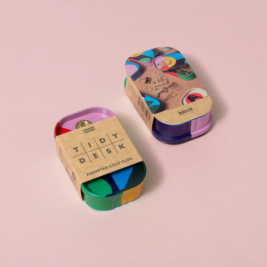 tinned goods - gold clips assorted - tidy desk by block design
