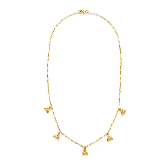 necklace - tiny bee - 16" chain - 14kgp by amano studio