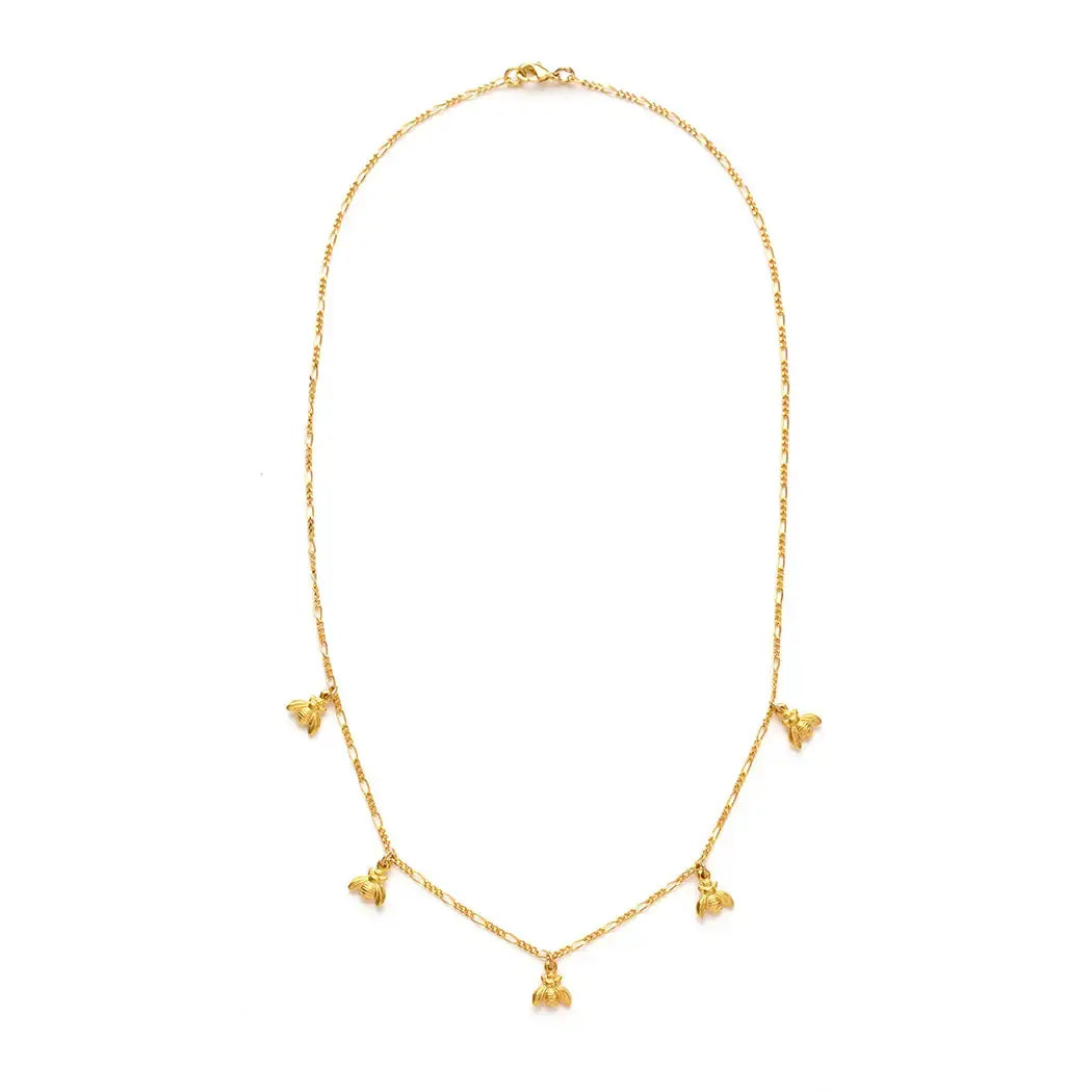 necklace - tiny bee - 16" chain - 14kgp by amano studio