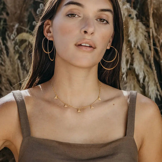 necklace - tiny bee - 16" chain - 14kgp by amano studio