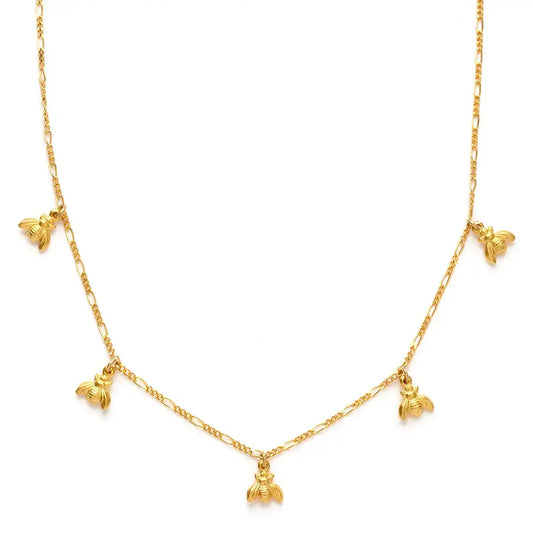 necklace - tiny bee - 16" chain - 14kgp by amano studio