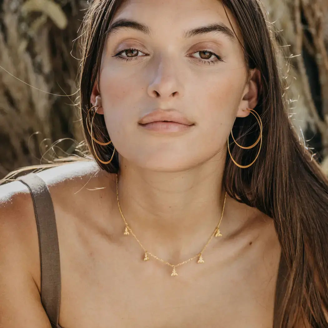 necklace - tiny bee - 16" chain - 14kgp by amano studio