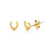 earrings - stud - tiny horseshoe - 14kgp by amano studio