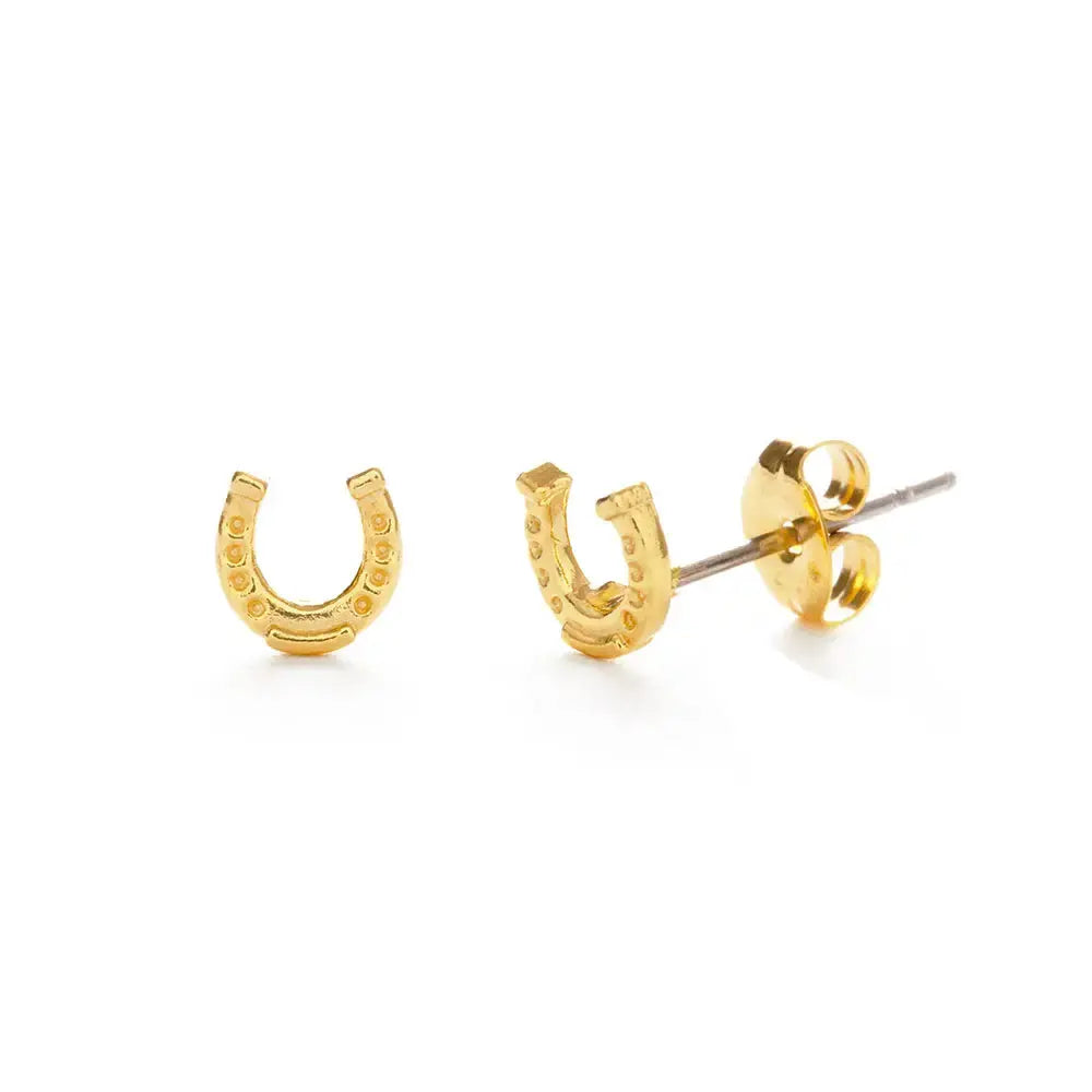 earrings - stud - tiny horseshoe - 14kgp by amano studio