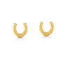 earrings - stud - tiny horseshoe - 14kgp by amano studio