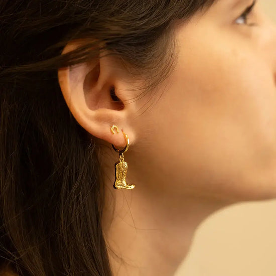 earrings - stud - tiny horseshoe - 14kgp by amano studio