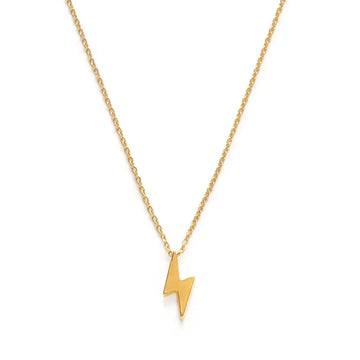 necklace - tiny lightning bolt - 20" chain - 14kgp by amano studio
