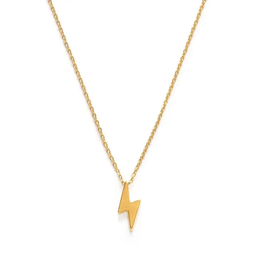 necklace - tiny lightning bolt - 20" chain - 14kgp by amano studio