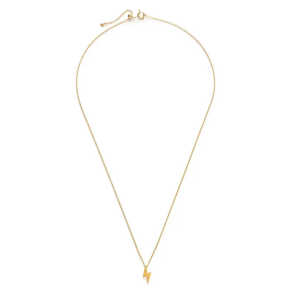 necklace - tiny lightning bolt - 20" chain - 14kgp by amano studio
