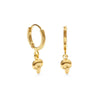earrings - tiny mushroom huggies - 24k gold plate brass by amano studio