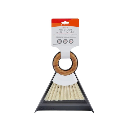 mini broom + dustpan - grey/white by full circle home