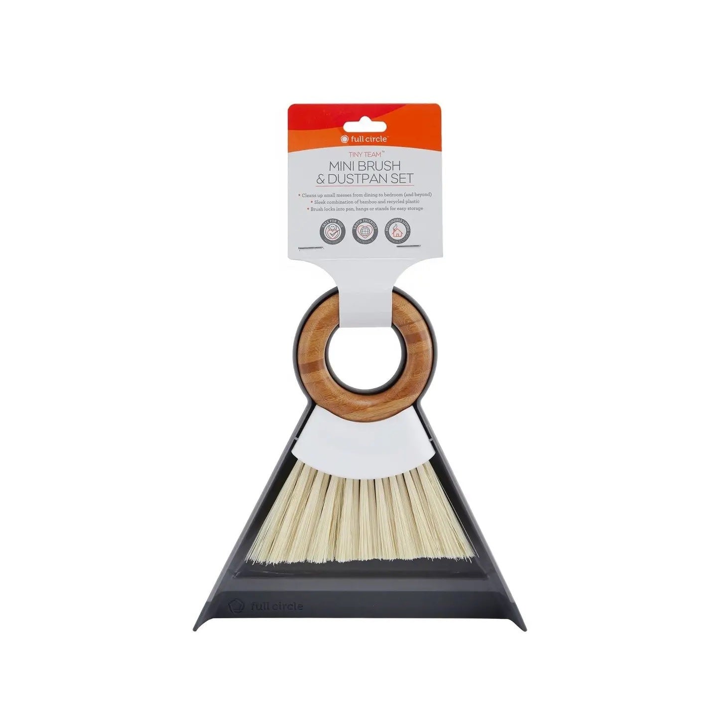 mini broom + dustpan - grey/white by full circle home