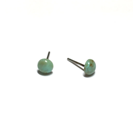 earrings studs - tiny turquoise marbled by leetie lovendale