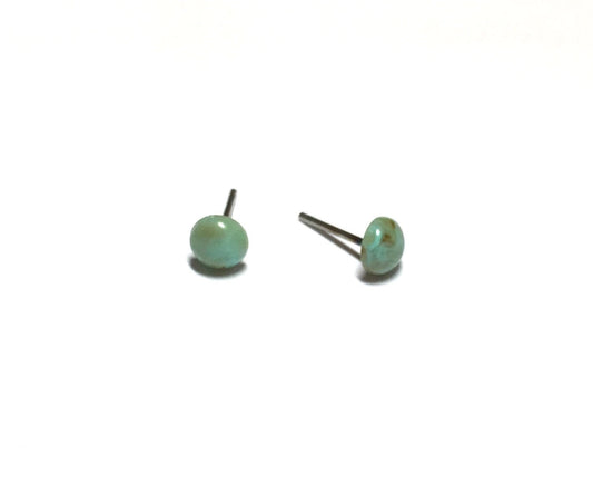 earrings studs - tiny turquoise marbled by leetie lovendale