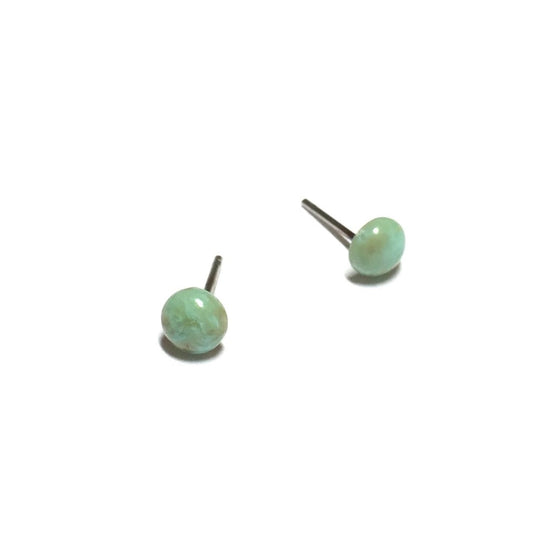 earrings studs - tiny turquoise marbled by leetie lovendale