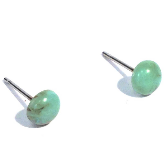 earrings studs - tiny turquoise marbled by leetie lovendale