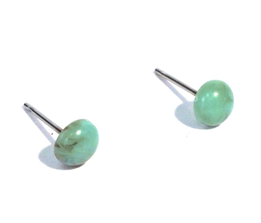 earrings studs - tiny turquoise marbled by leetie lovendale